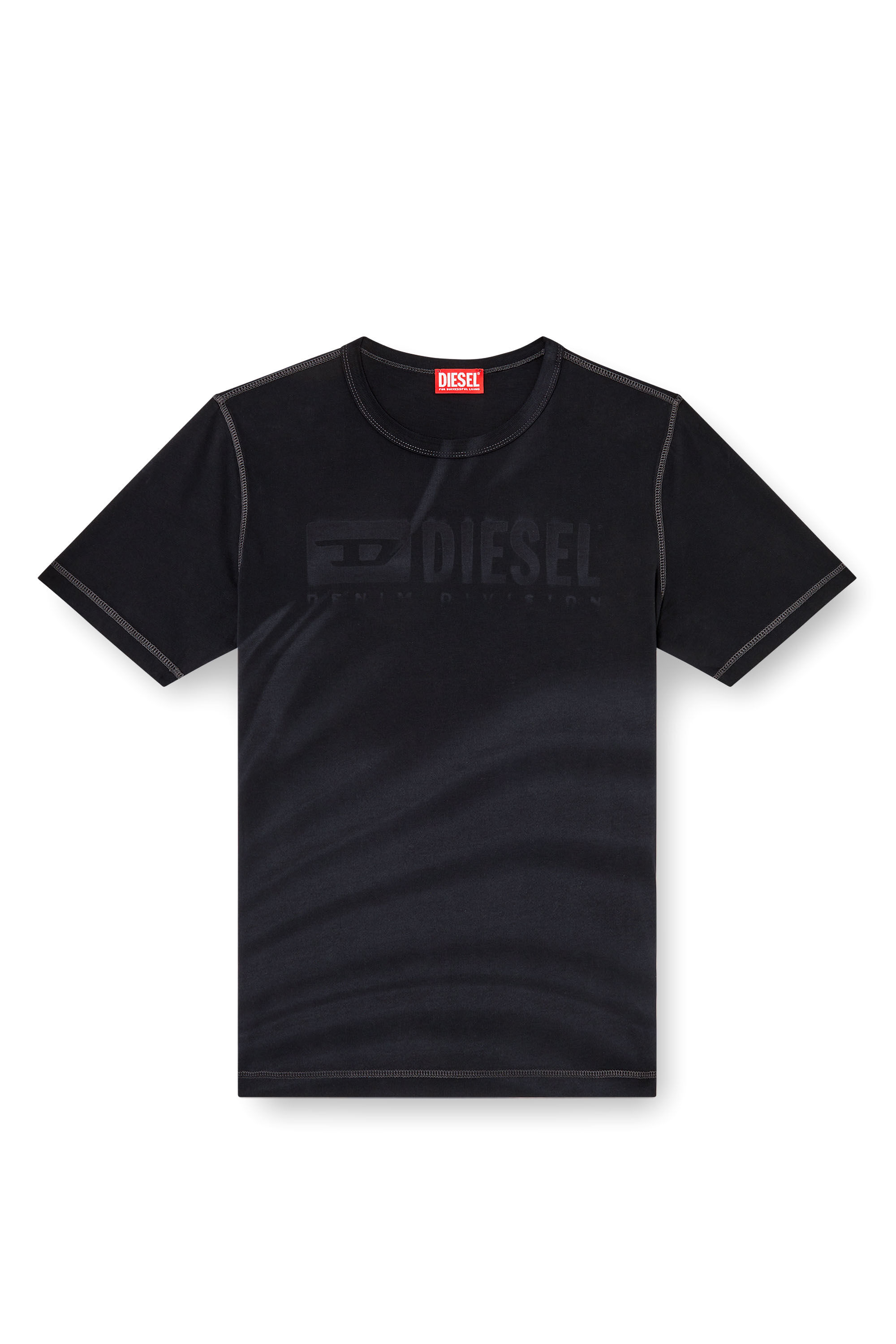 Diesel - T-ADJUST-R13, Herren T-Shirt mit Laser-verblasstem Logo in Schwarz - 2