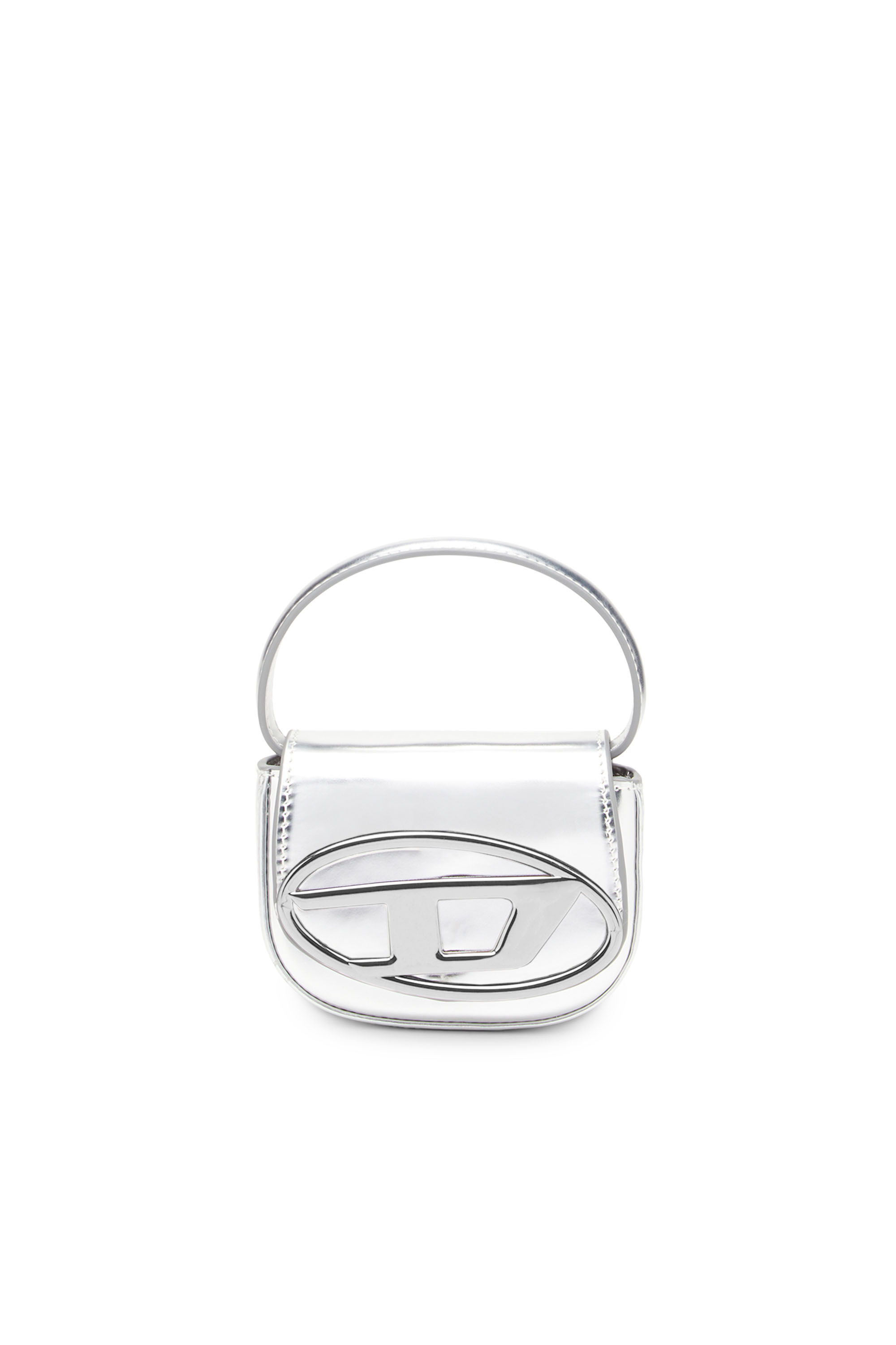 Diesel - 1DR-XS-S, Damen 1DR-XS-S-Ikonische Mini-Tasche aus Leder in Spiegeloptik in Silber - 1