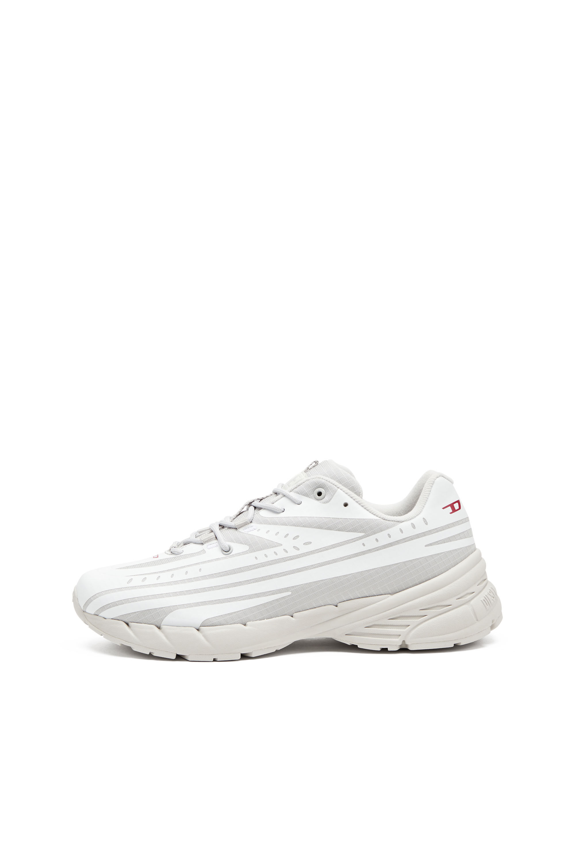 Diesel - D-AIRSPEED LOW W, Damen D-Airspeed Low-Gestreifte Sneakers aus beschichtetem Ripstop in Weiss/Grau - 8
