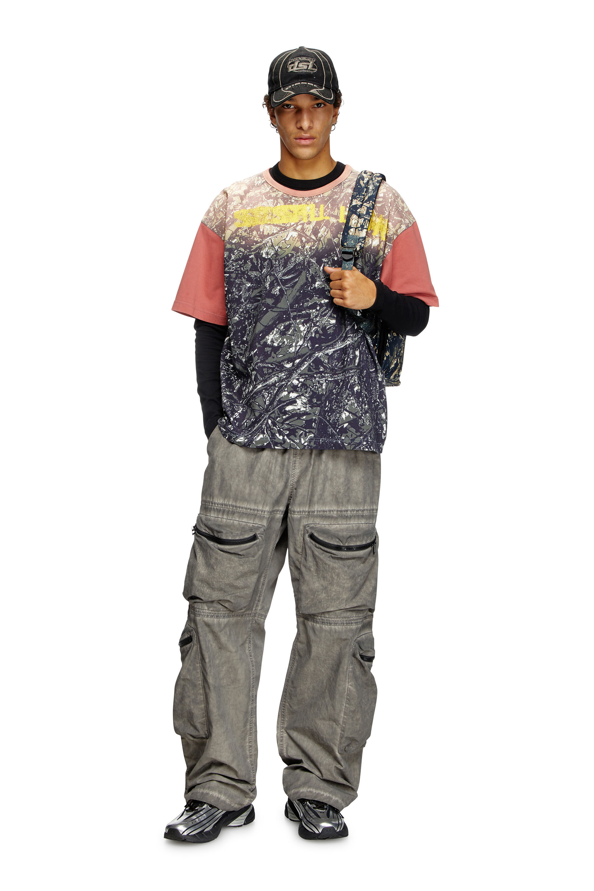 Diesel - T-BOXT-CAMOU, Herren T-Shirt mit Glitch-Camouflage-Print in Schwarz/Grün - 1