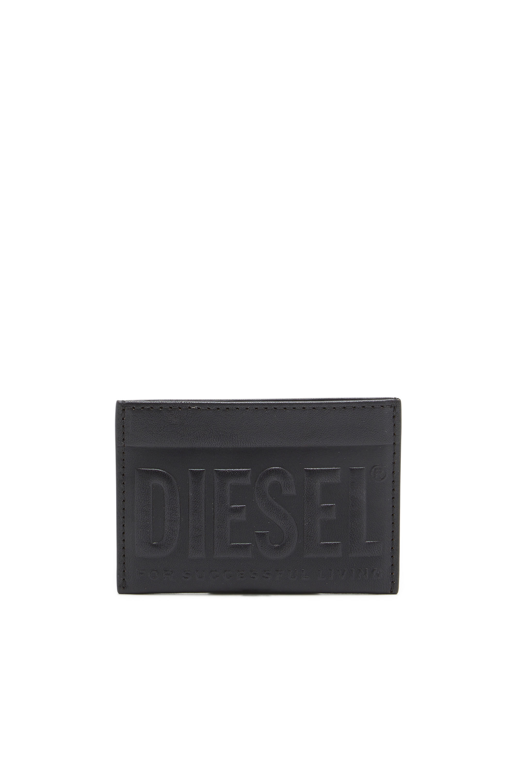 Diesel - DSL 3D EASY CARD HOLDER, Herren Kartenetui aus Leder mit Logo-Prägung in Schwarz - 1