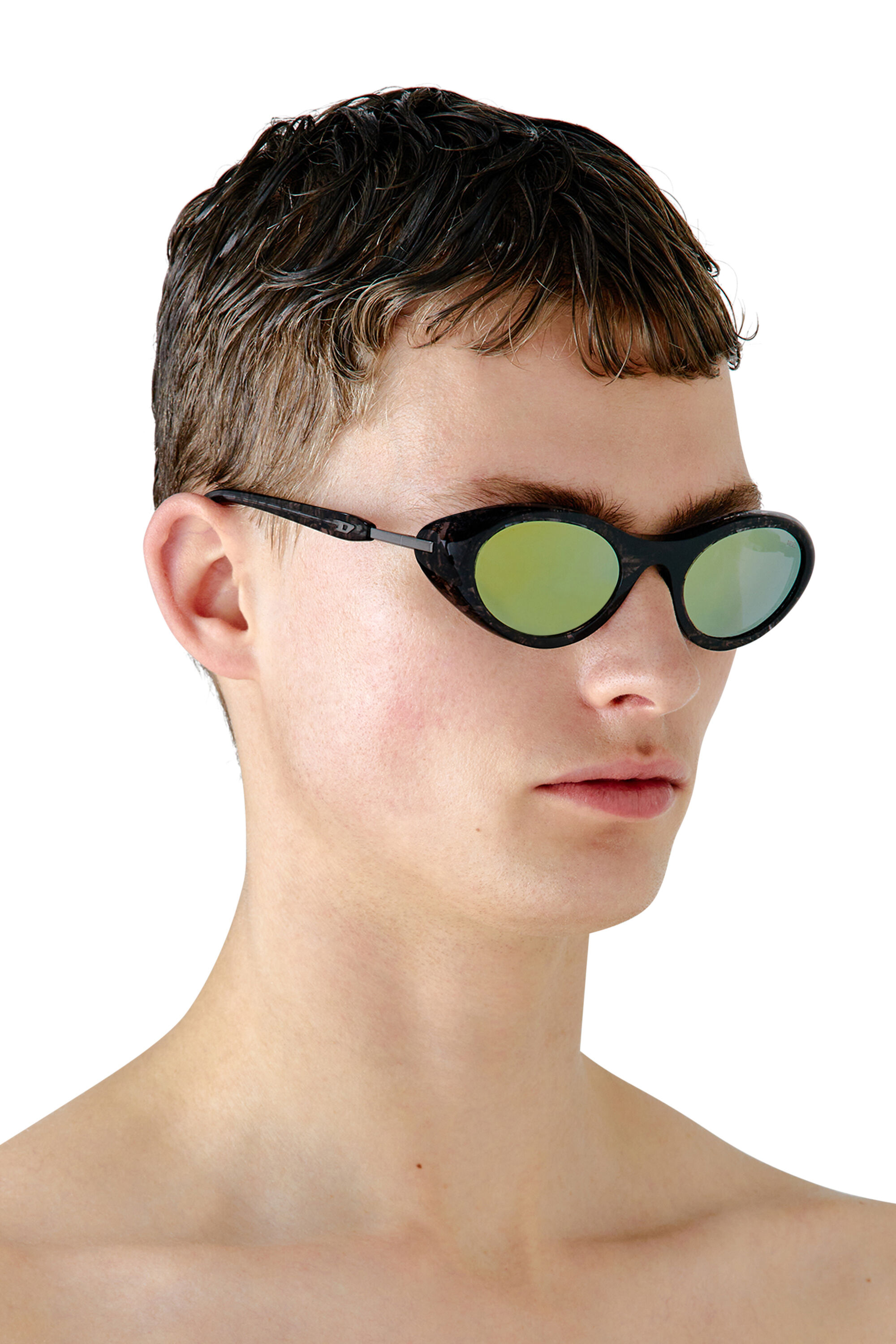 Diesel - 0DL2004, Unisex Sonnenbrille in Wrap-Around-Form in Smoke Havana/Peacock - 4