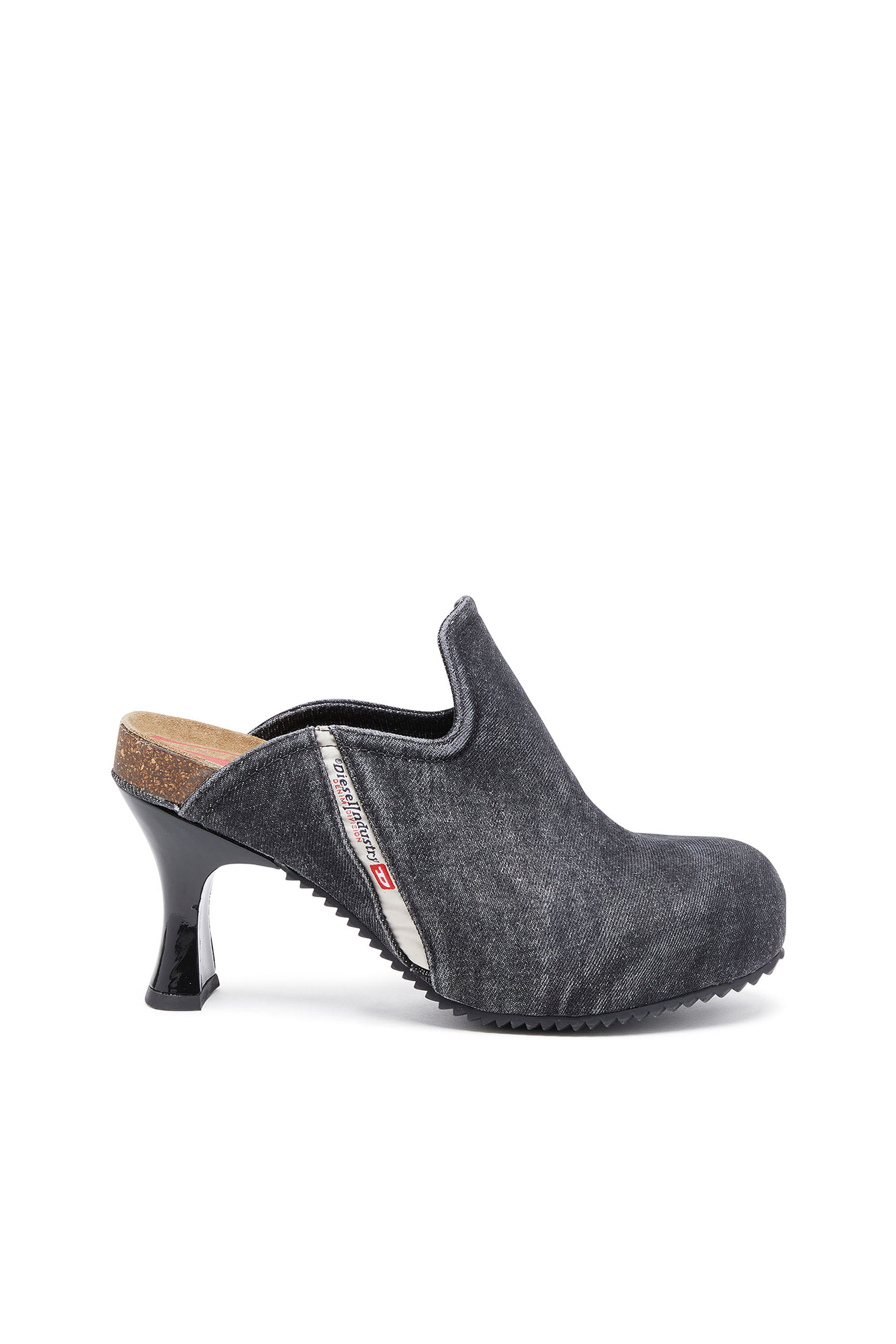 Diesel - D-WOODSTOCK ML W, Damen D-Woodstock-Mules aus Denim in Schwarz - 1