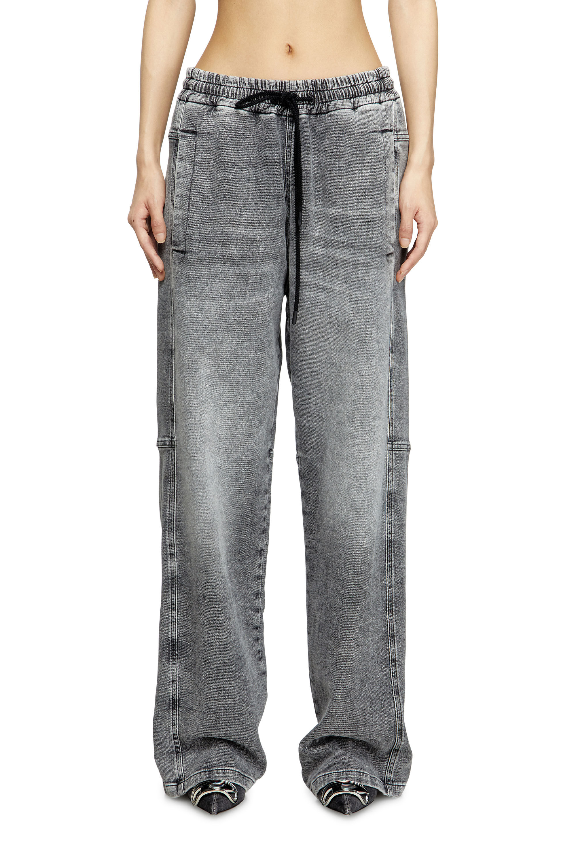 Diesel - Unisex Relaxed D-Martyans Track Denim 0BEBR, Schwarz/Dunkelgrau - 5