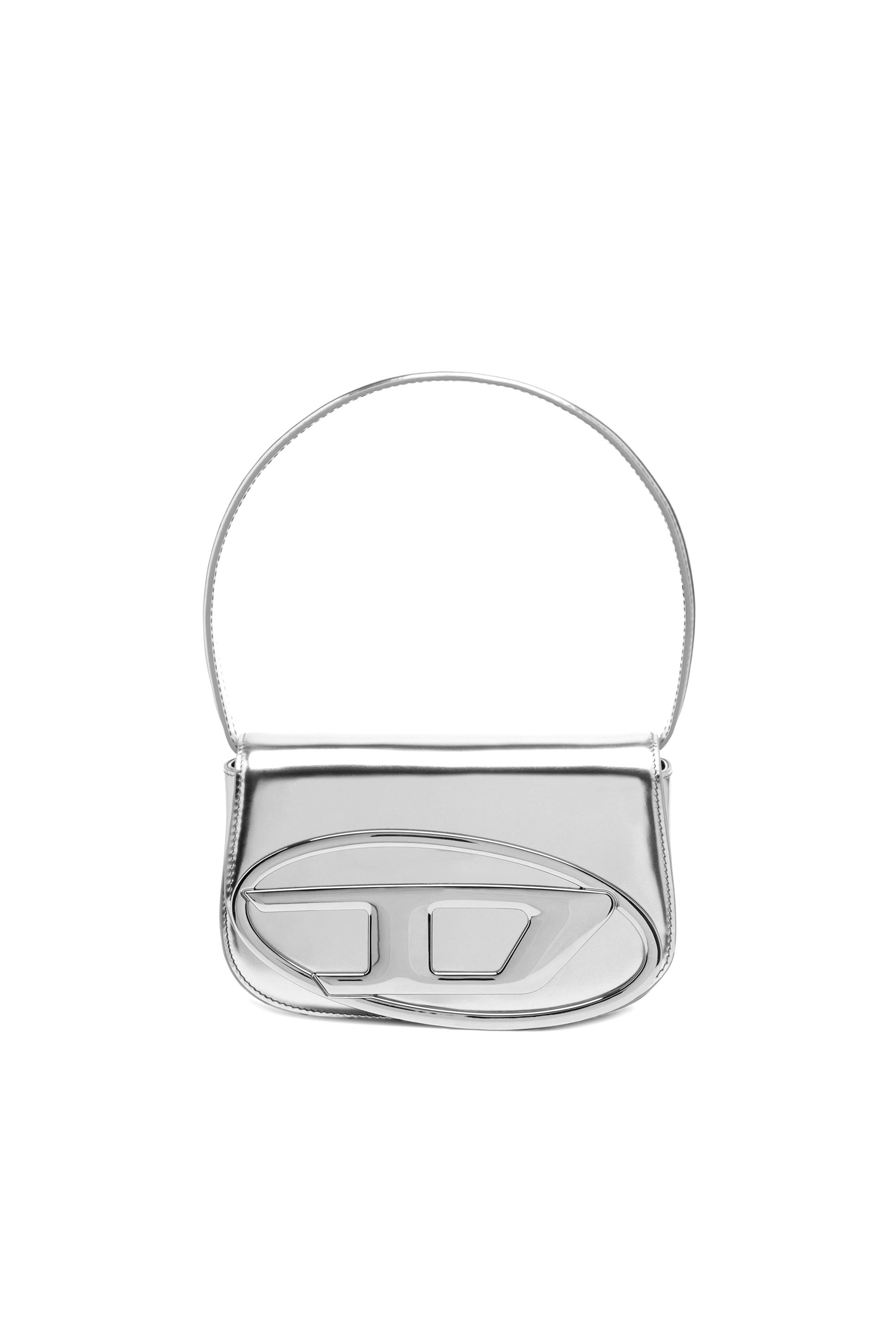Diesel - 1DR, Damen 1DR-Ikonische Schultertasche aus Spiegel-Leder in Silber - 1