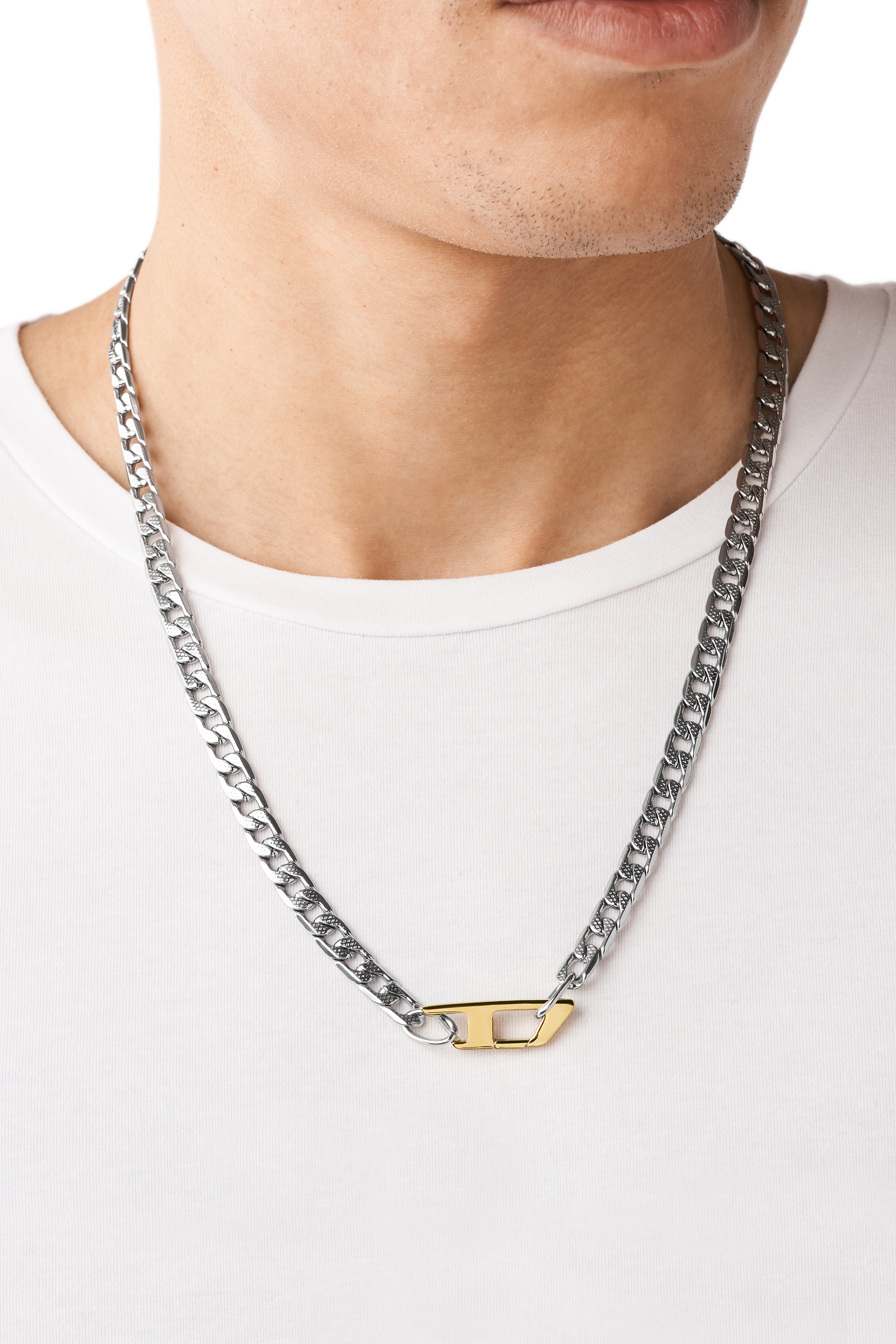 Diesel - DX1343, Unisex Edelstahlhalskette in Silber - 3