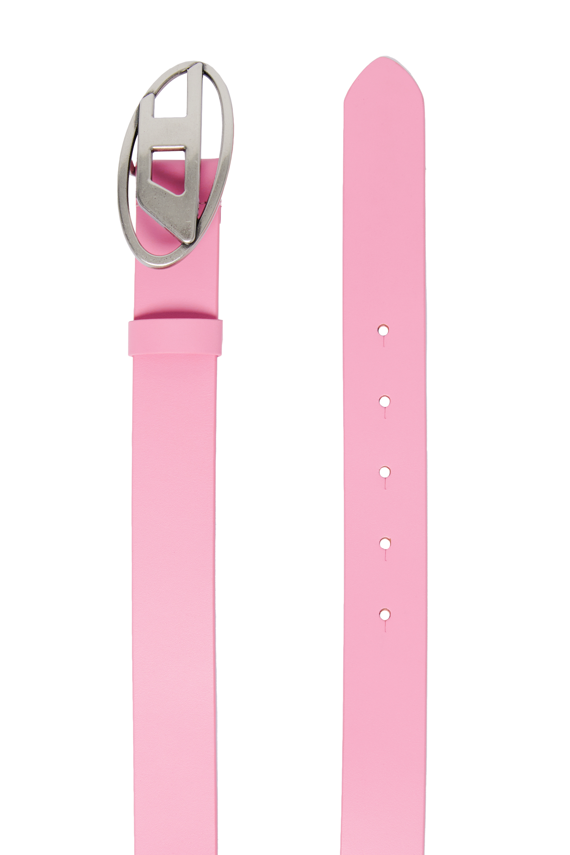 Diesel - B1DR, Unisex Gürtel aus Leder mit ovaler D-Schließe in Rosa - 2