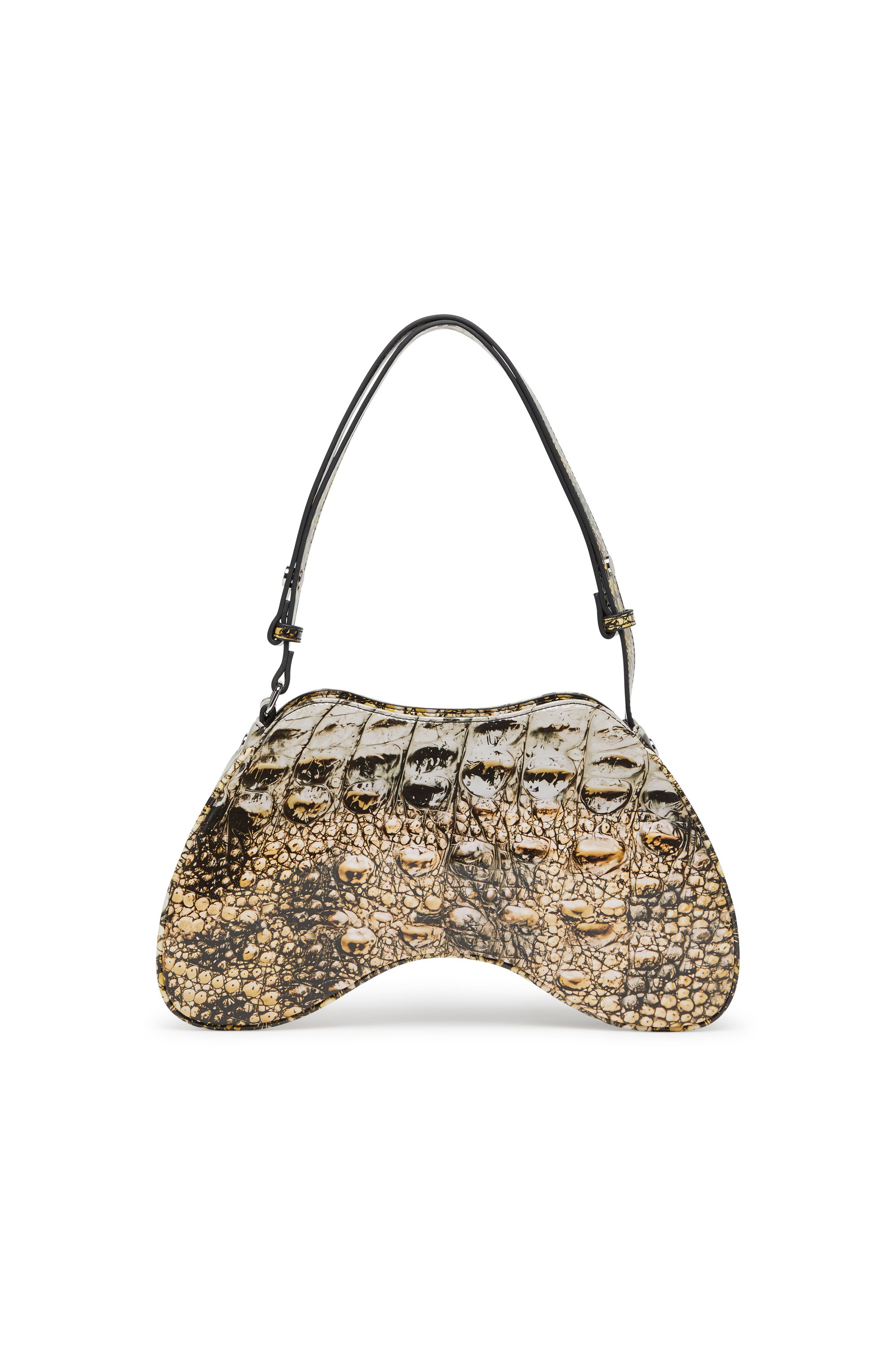 Diesel - PLAY SHOULDER, Woman's Play-Glossy shoulder bag with print in Yellow - 2