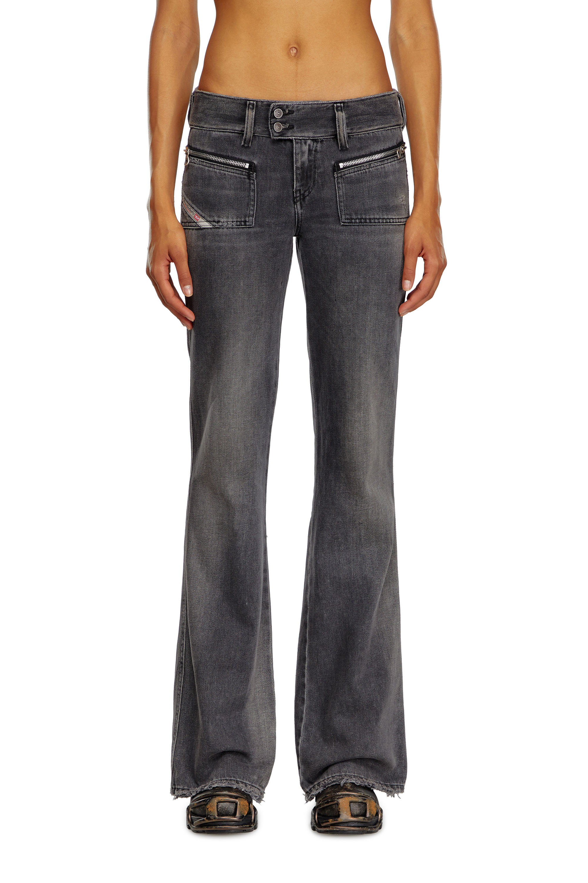 Diesel - Damen Bootcut Jeans D-Hush 09K14, Schwarz/Dunkelgrau - 1
