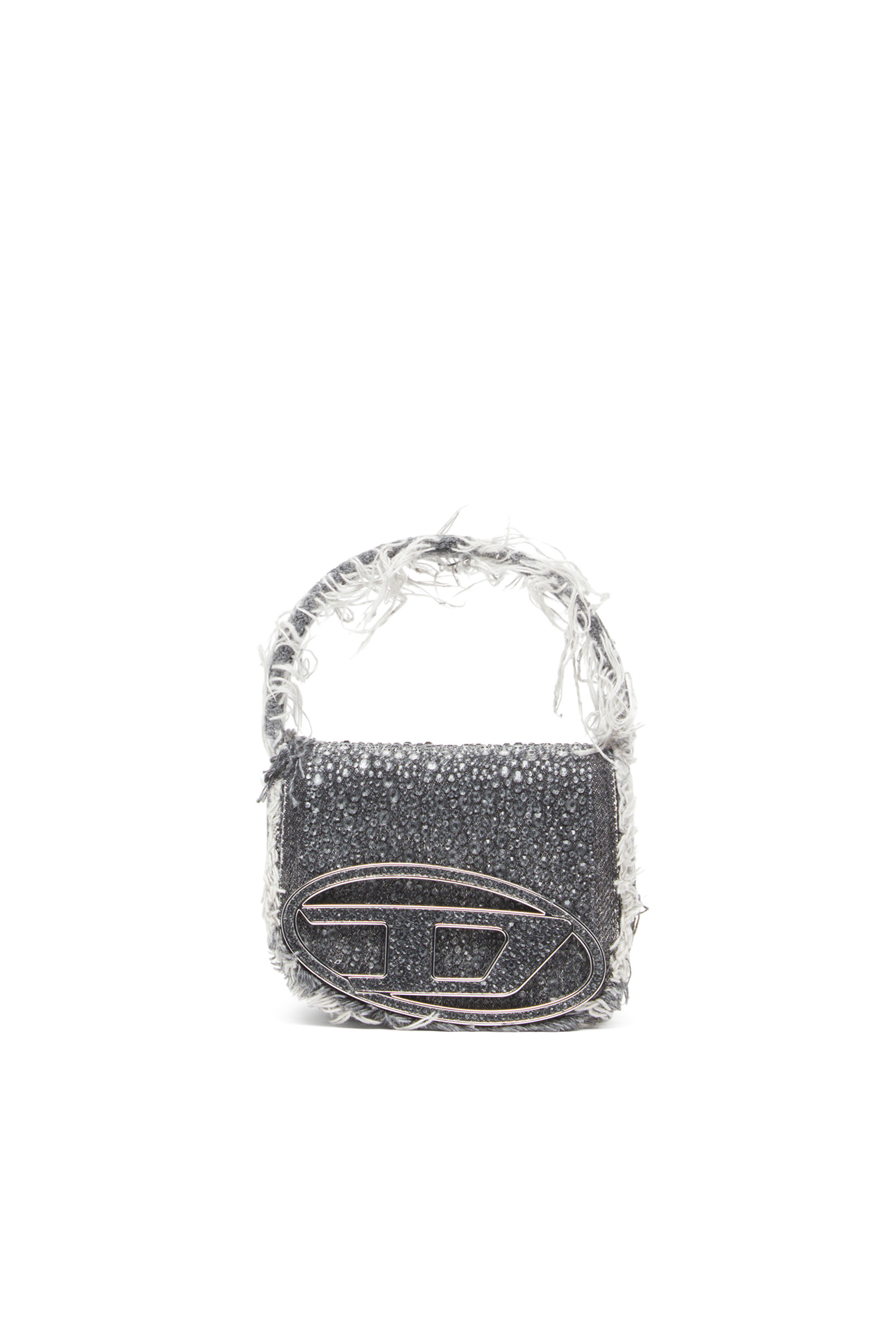 Diesel - 1DR XS, Damen 1DR XS-Ikonische Mini-Tasche aus Denim mit Strass in Schwarz - 1