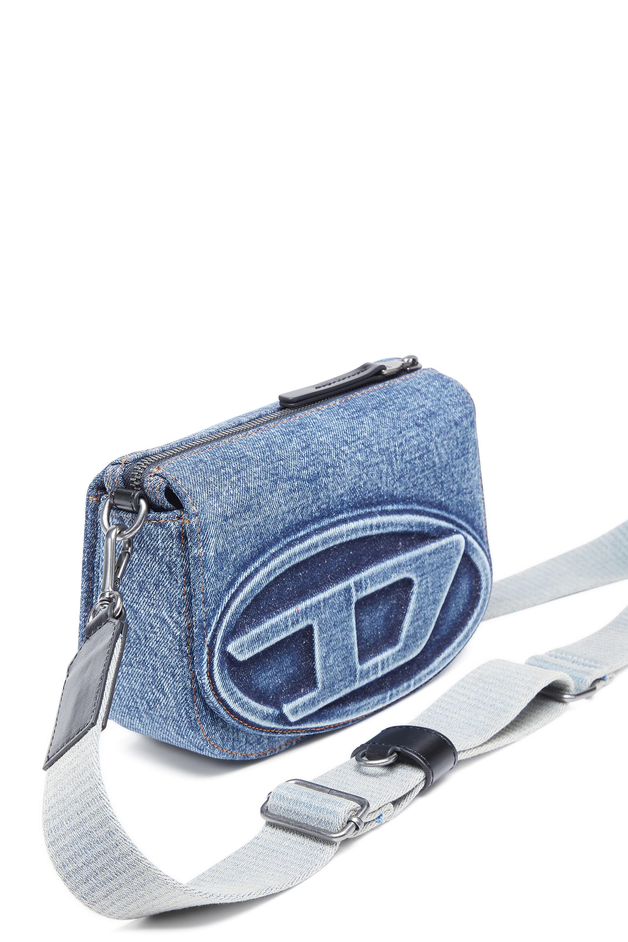Diesel - 1DR CAMERA BAG, Unisex Camera Bag aus solarisiertem Denim in Blau - 4
