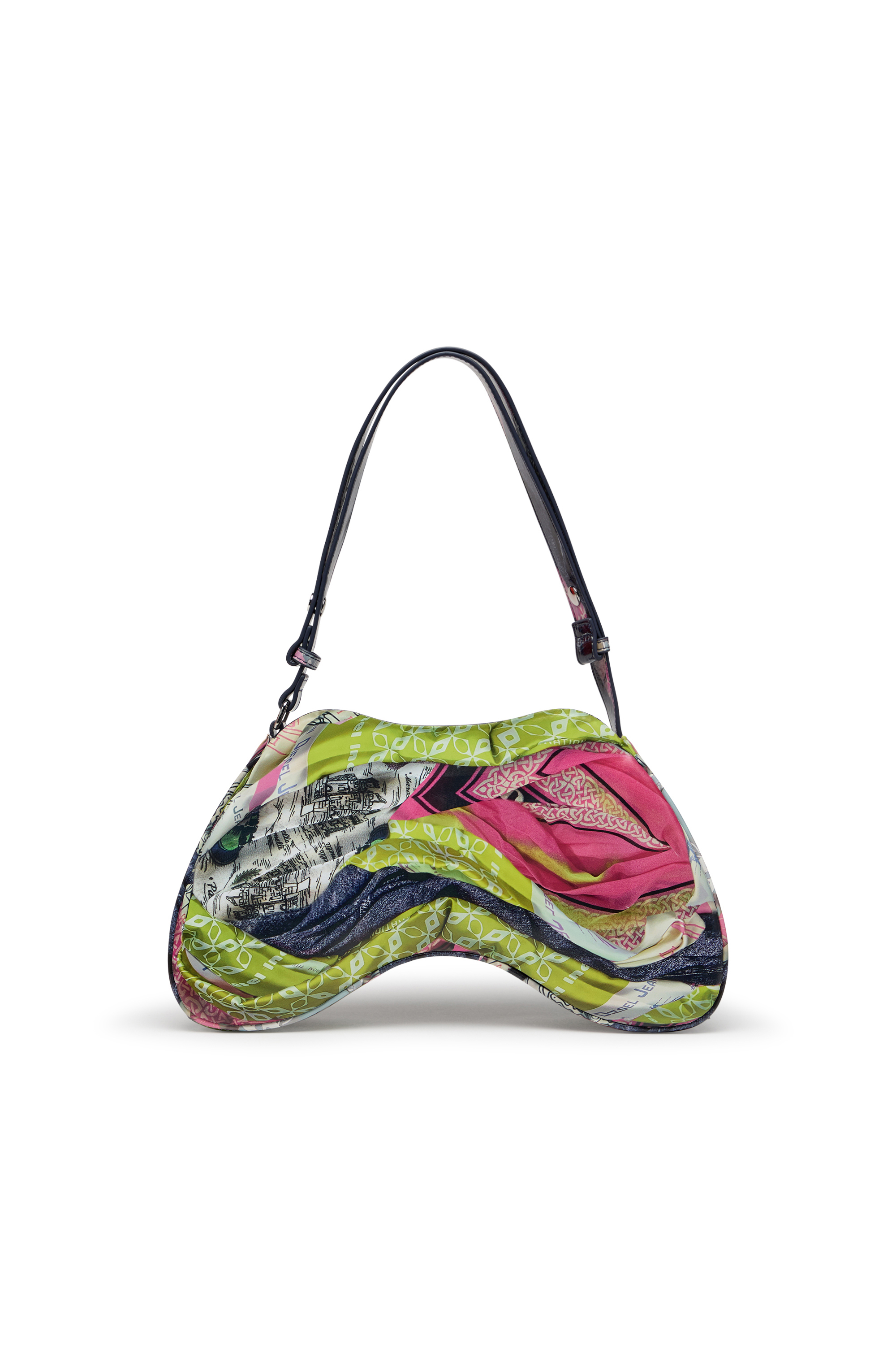 Diesel - PLAY SHOULDER, Damen Play-Glänzende Schultertasche in Rosa/Gelb - 3