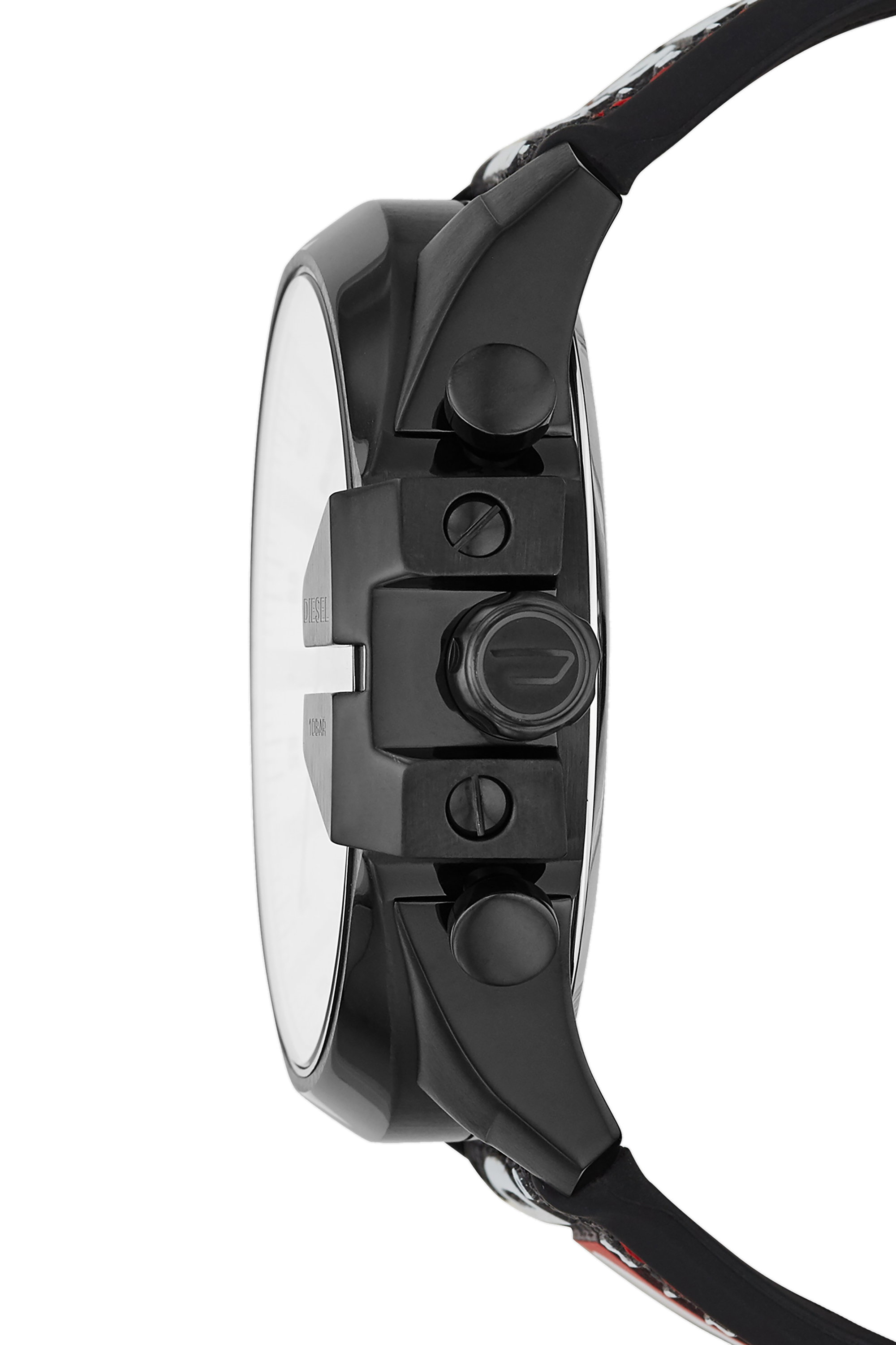 Diesel - DZ4512, Herren Mega Chief Armbanduhr mit Chronograph-Anzeige und schwarzem Nylonarmband in Schwarz - 2