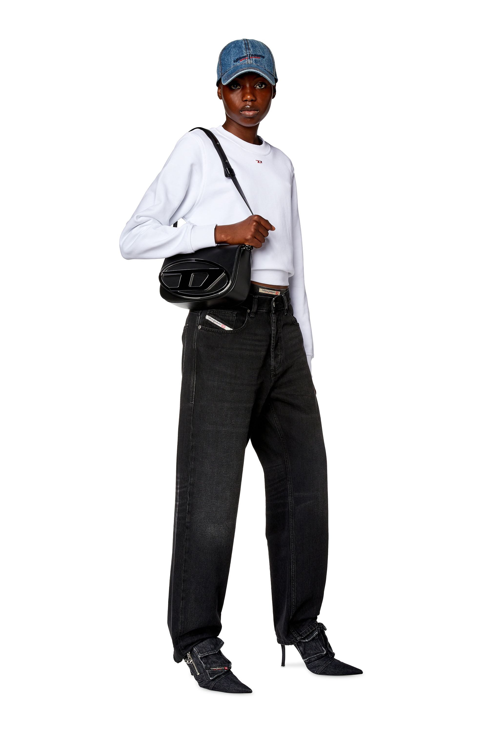 Diesel - 1DR M, Damen 1DR M-Ikonische Schultertasche aus Leder in Medium in Schwarz - 2