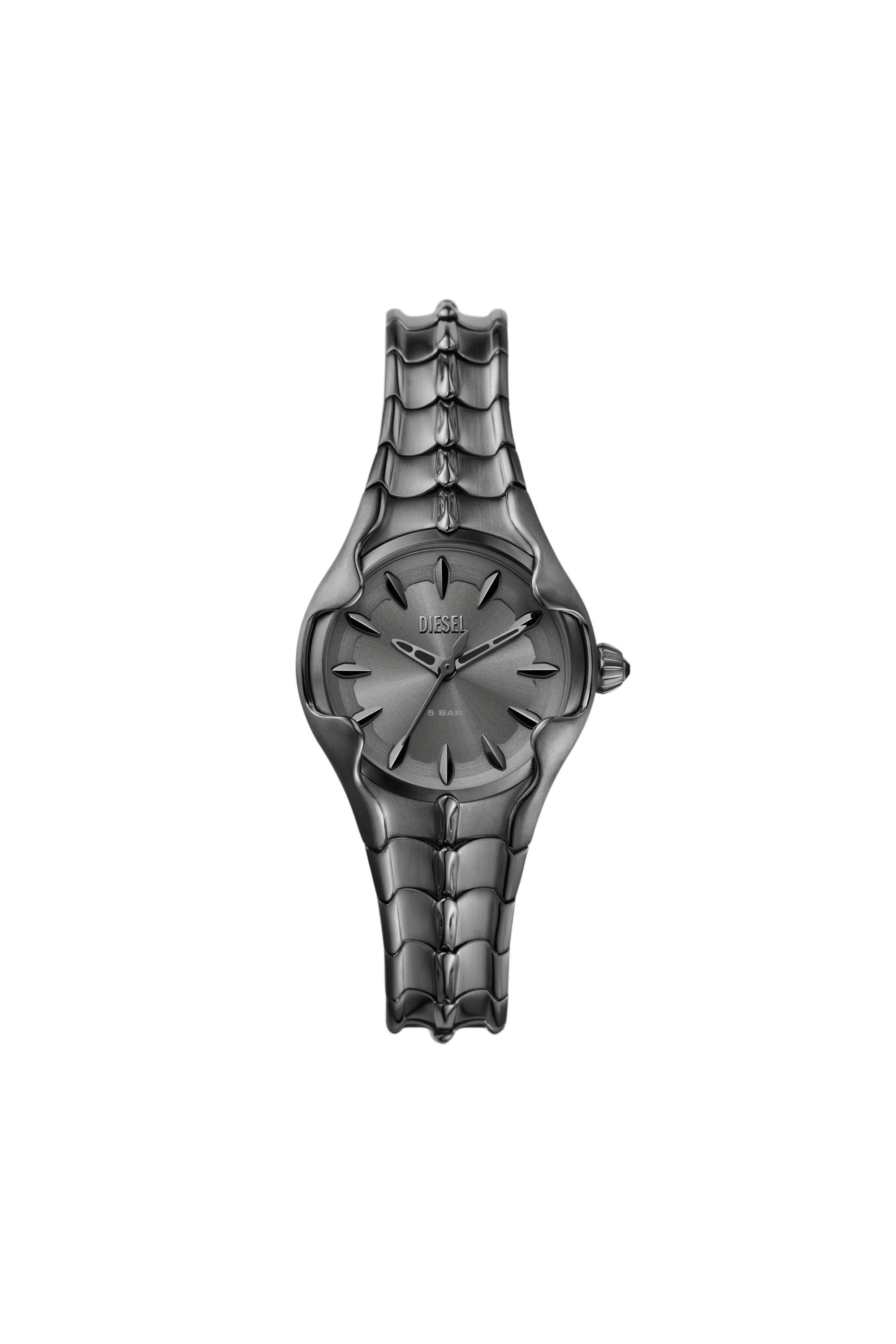 Diesel - DZ5603, Damen Vert Armbanduhr aus metallgrauem Edelstahl mit drei Zeigern in Dunkelgrau - 1