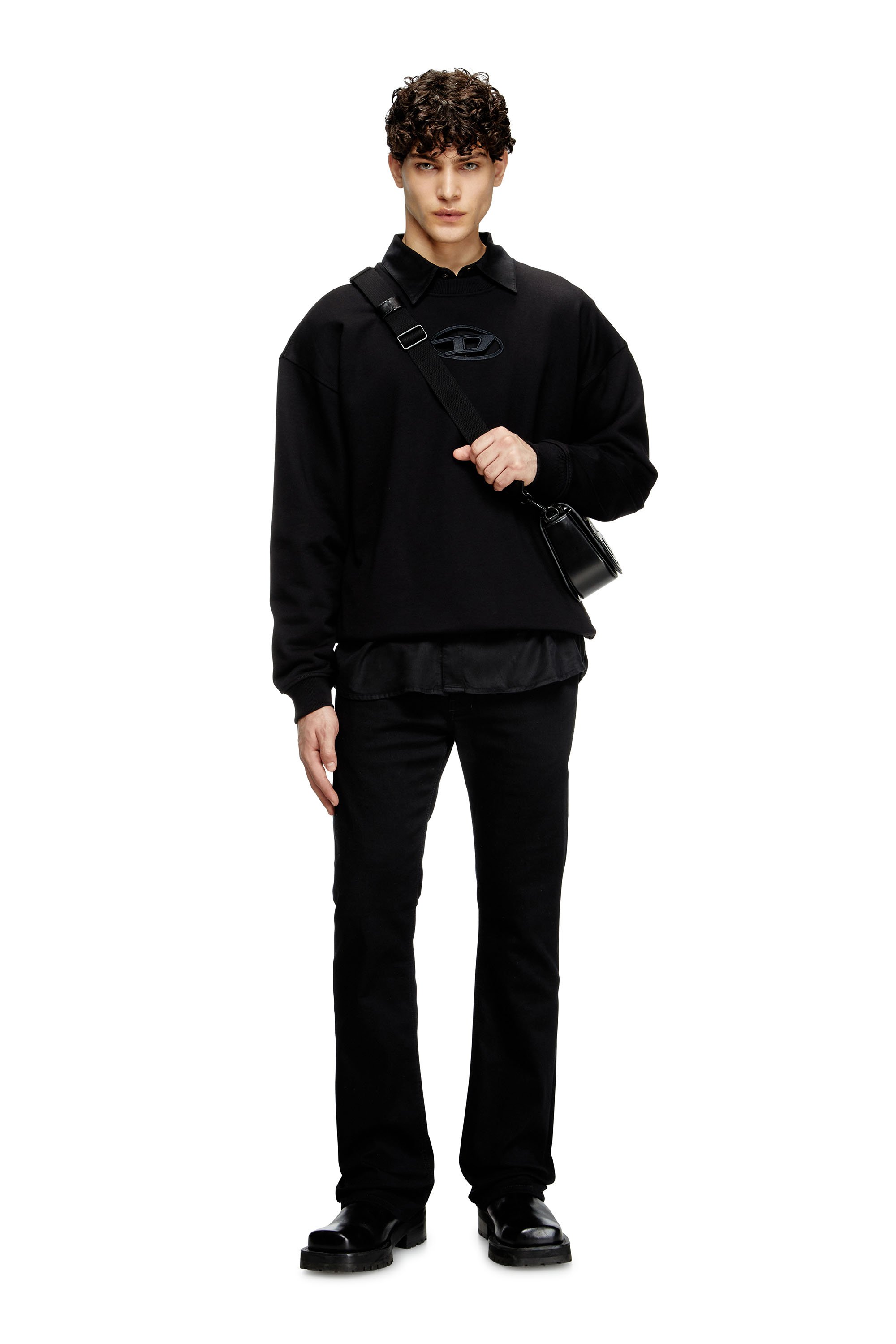 Diesel - S-BOXT-OD, Herren Sweatshirt mit Cut-out-Oval D in Schwarz - 2