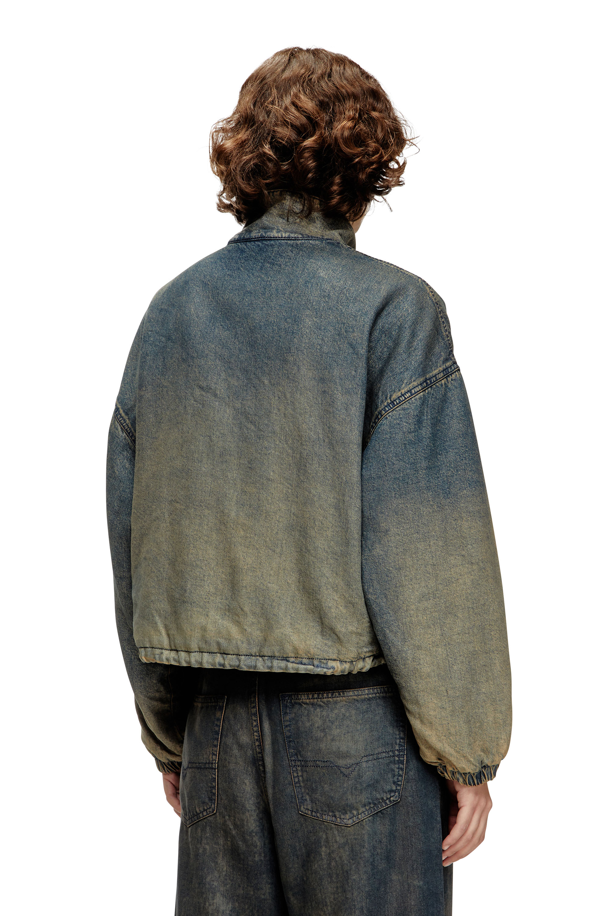 Diesel - DE-FLOWER-S, Damen Jacke mit Reißverschluss aus nuanciert fließendem Denim in Mittelblau - 5