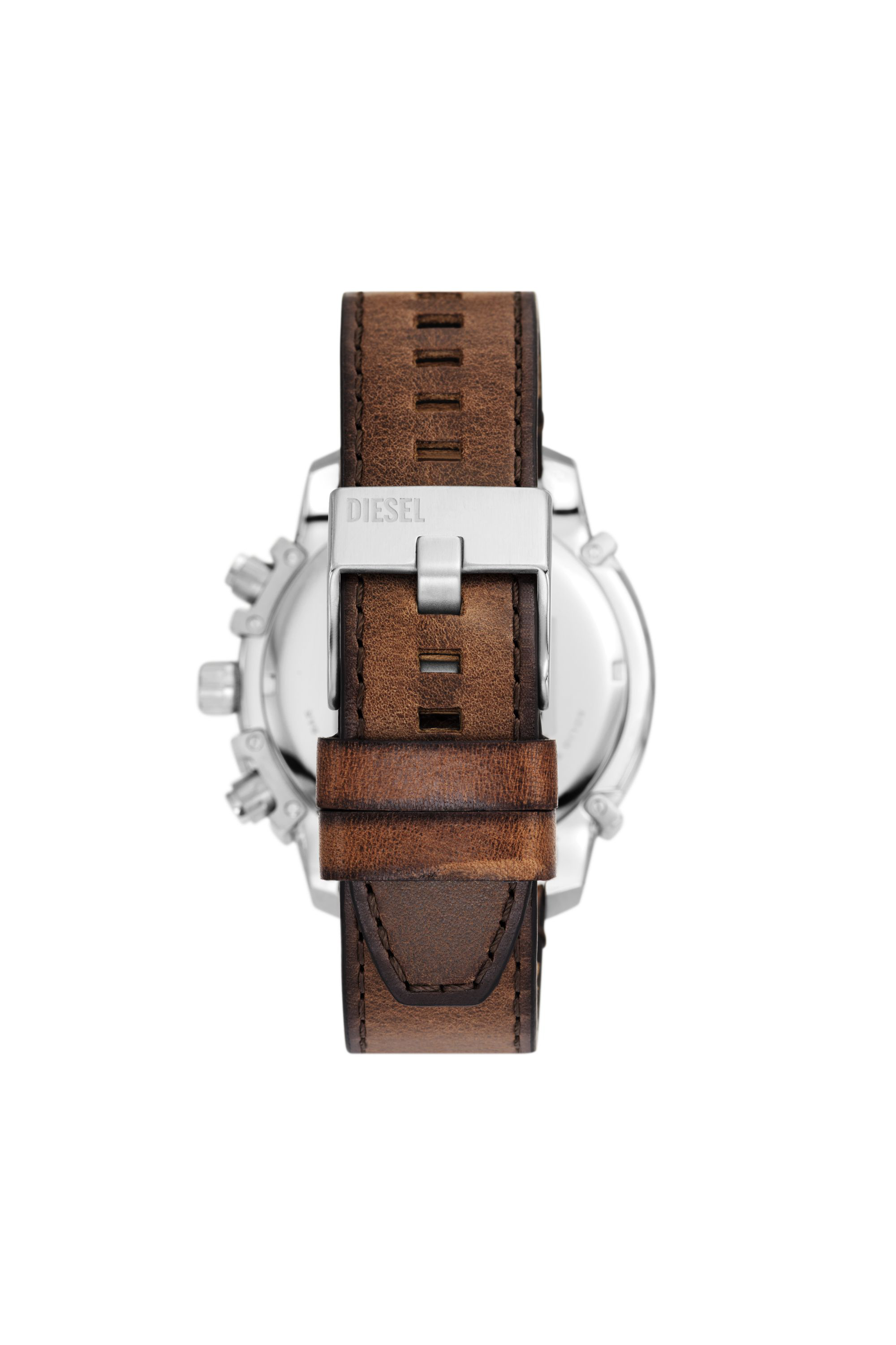 Diesel - DZ4656, Herren Griffed Chronograph mit braunem Lederarmband in Braun - 2