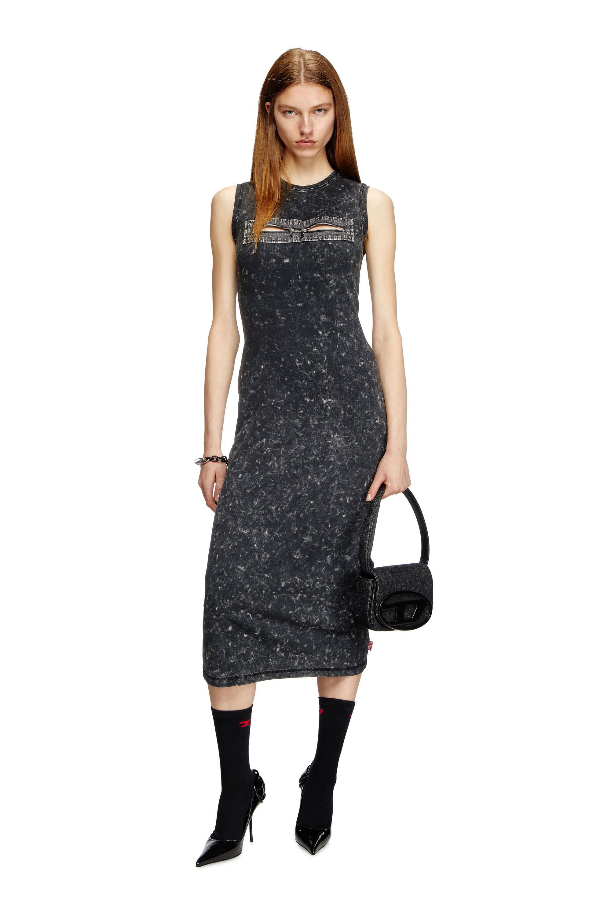 Diesel - D-PRA, Damen Ärmelloses Reißverschluss-Kleid in Schwarz - 1