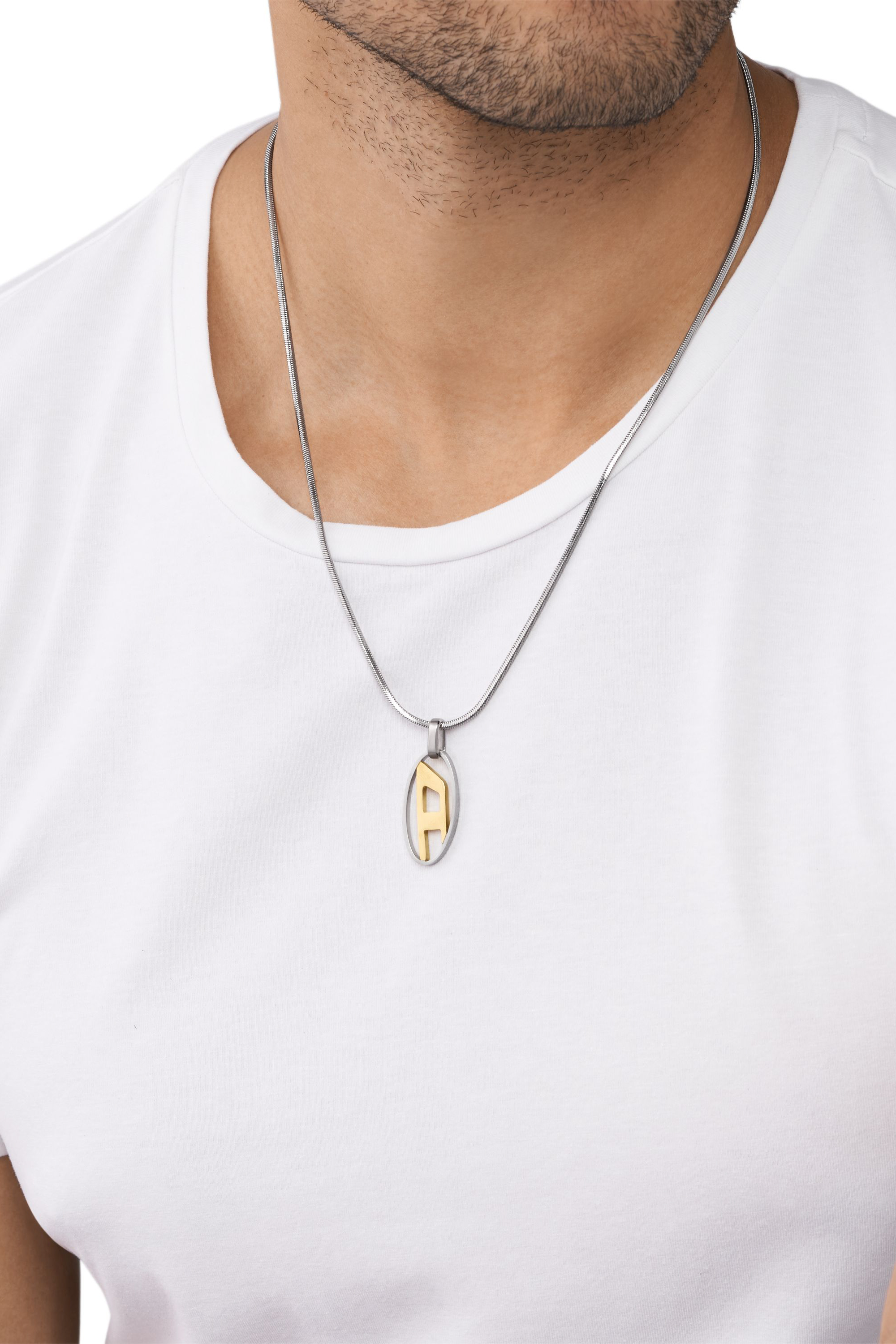 Diesel - DX1421, Unisex Halskette mit Anhänger aus zweifarbigem Edelstahl in Silber - 2