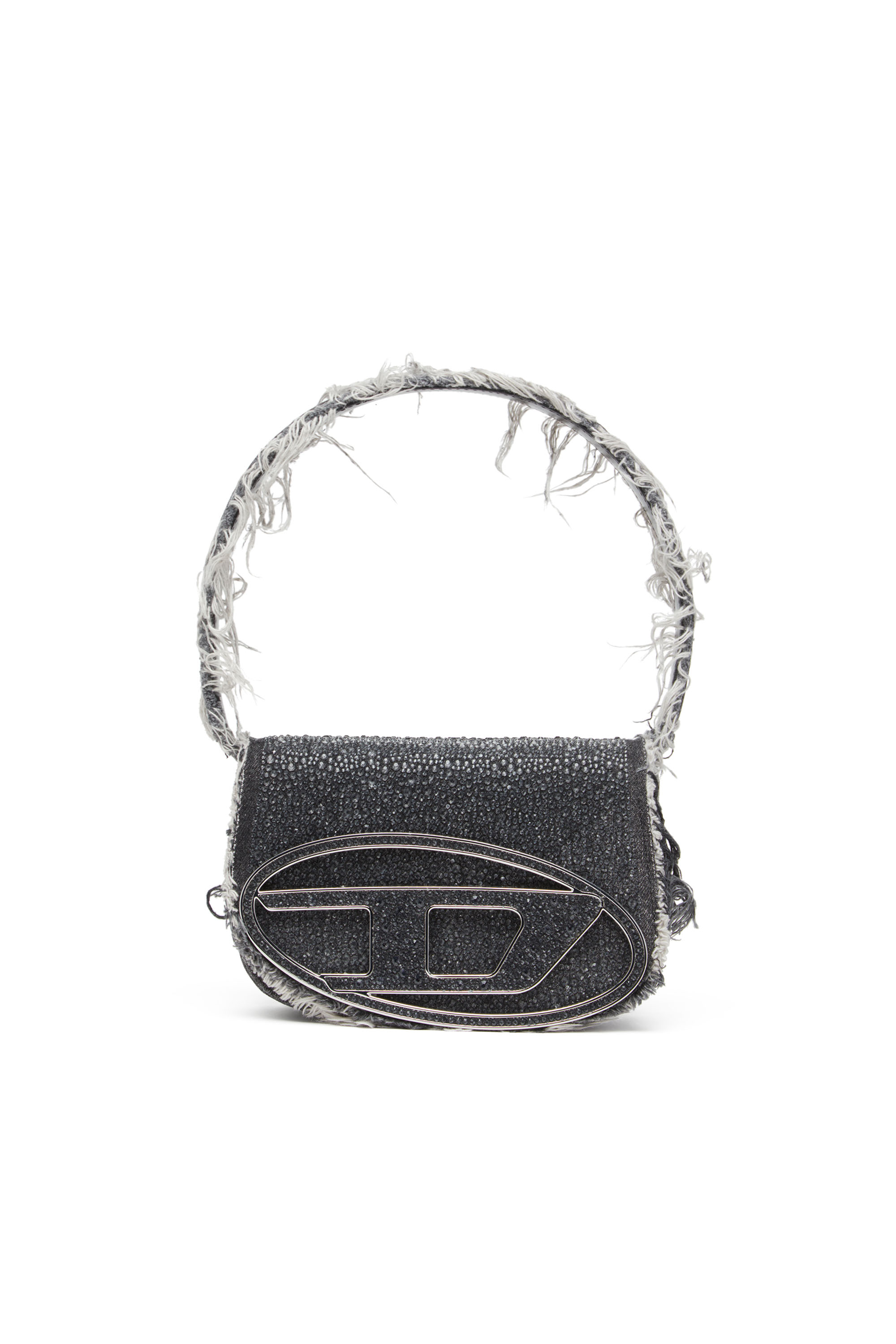 Diesel - 1DR, Damen 1DR-Ikonische Schultertasche aus Denim mit Strass in Schwarz - 1
